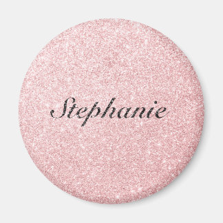 Personalisierter Name Rosa Glitzer Sparkline Stil Magnet