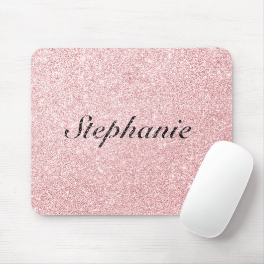Personalisierter Name Rosa Glitzer Sparkline Stil Mousepad (Mit Mouse)