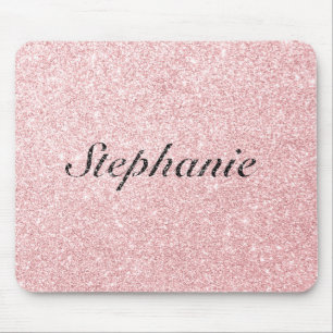 Personalisierter Name Rosa Glitzer Sparkline Stil Mousepad