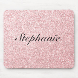 Personalisierter Name Rosa Glitzer Sparkline Stil Mousepad