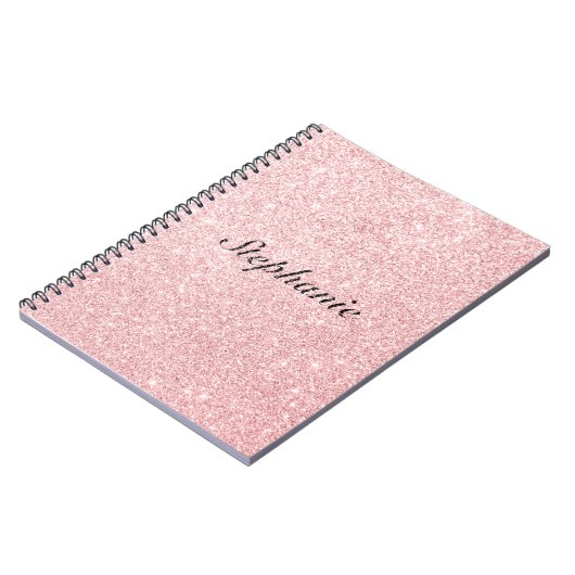 Personalisierter Name Rosa Glitzer Sparkline Stil Notizblock (Linke Seite)