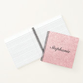 Personalisierter Name Rosa Glitzer Sparkline Stil Notizblock (Innenseite)