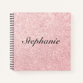 Personalisierter Name Rosa Glitzer Sparkline Stil Notizblock (Vorderseite)