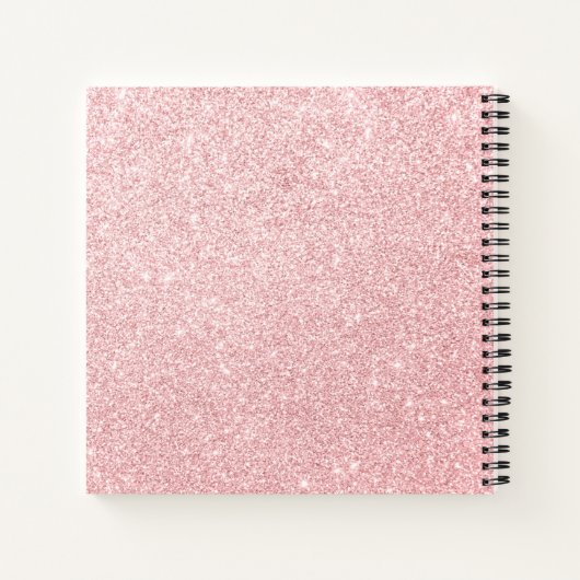 Personalisierter Name Rosa Glitzer Sparkline Stil Notizblock (Rückseite)
