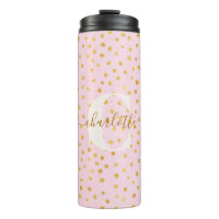 Personalisierter Name Rosa Gold Konfetti Polka Pun