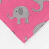 Personalisierter Name Rosa-Graue Elefanten Fleecedecke (Ecke)