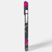 Personalisierter Name Rosa graue Marmorplatte Case-Mate iPhone Hülle (Rückseite / Links)