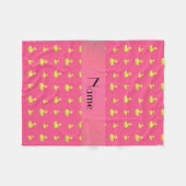 Personalisierter Name Rosa Gummiente Fleecedecke (Vorderseite (Horizontal))