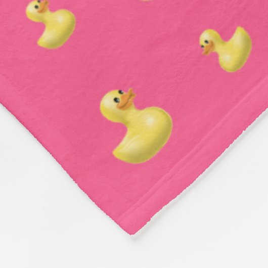 Personalisierter Name Rosa Gummiente Fleecedecke (Ecke)