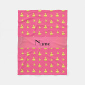 Personalisierter Name Rosa Gummiente Fleecedecke (Vorderseite)