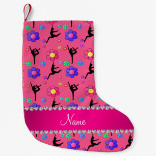 Personalisierter Name Rosa Gymnastik Blume Kleiner Weihnachtsstrumpf