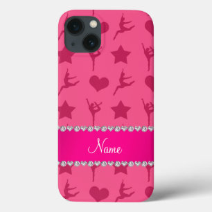 Personalisierter Name Rosa Gymnastik Stars Herz Case-Mate iPhone Hülle