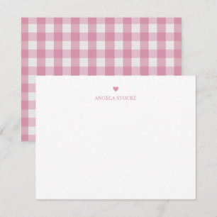 Personalisierter Name Rosa Herz Mitteilungskarte