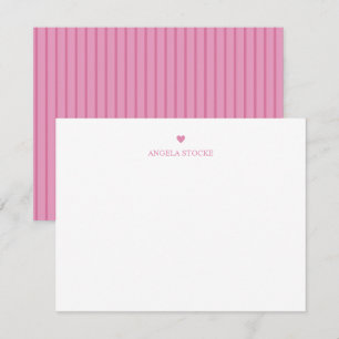 Personalisierter Name Rosa Herz Mitteilungskarte