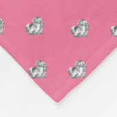 Personalisierter Name Rosa Herzdiamanten Fleecedecke (Ecke)