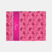 Personalisierter Name Rosa in der Liebe aufmuntern Fleecedecke (Vorderseite (Horizontal))