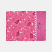 Personalisierter Name Rosa Kleintiere Fleecedecke (Vorderseite (Horizontal))