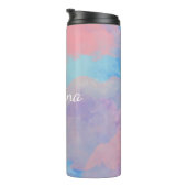 Personalisierter Name Rosa Lila Pastagerichte Wass Thermosbecher (Nach rechts gedreht)