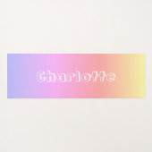 Personalisierter Name Rosa Lilac Gelb Gelborange F Yogamatte (Rückseite (Horizontal))