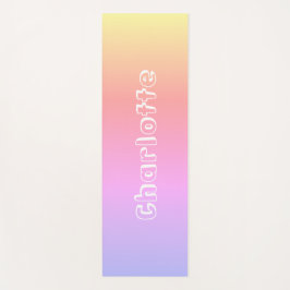 Personalisierter Name Rosa Lilac Gelb Gelborange F Yogamatte