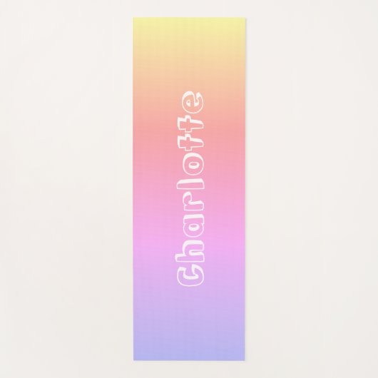 Personalisierter Name Rosa Lilac Gelb Gelborange F Yogamatte (Vorderseite)