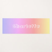 Personalisierter Name Rosa Lilac Gelb Gelborange F Yogamatte (Vorderseite (Horizontal))