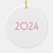 Personalisierter Name Rosa Lilie Blume Keramik Ornament (Hinten)