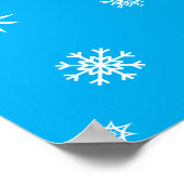 Personalisierter Name Rosa panda blauer Schneefloc Poster (Ecke)