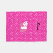 Personalisierter Name Rosa Panda Rosa Sterne Fleecedecke (Vorderseite (Horizontal))
