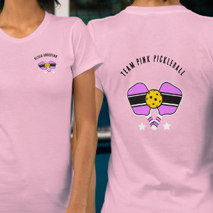 Personalisierter Name Rosa Pickleball T - Shirt