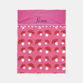 Personalisierter Name Rosa Pilze Fleecedecke (Vorderseite)