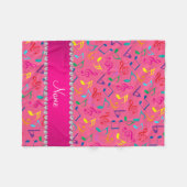 Personalisierter Name Rosa Regenbogen-Musiknoten Fleecedecke (Vorderseite (Horizontal))
