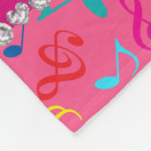 Personalisierter Name Rosa Regenbogen-Musiknoten Fleecedecke (Ecke)