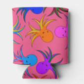 Personalisierter Name Rosa Regenbogenktopus Dosenkühler (Rückseite)