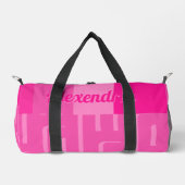 Personalisierter Name Rosa Retro-Muster Duffle Bag (Vorderseite)