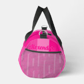 Personalisierter Name Rosa Retro-Muster Duffle Bag (Rechts)