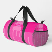 Personalisierter Name Rosa Retro-Muster Duffle Bag (Rechte Ecke)