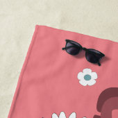 Personalisierter Name Rosa Retro Style Blume Strandtuch (Beispiel)