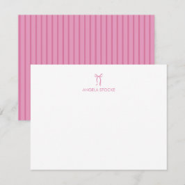 Personalisierter Name Rosa Schleife Mitteilungskarte