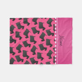 Personalisierter Name Rosa Schottenhunde Fleecedecke (Vorderseite (Horizontal))