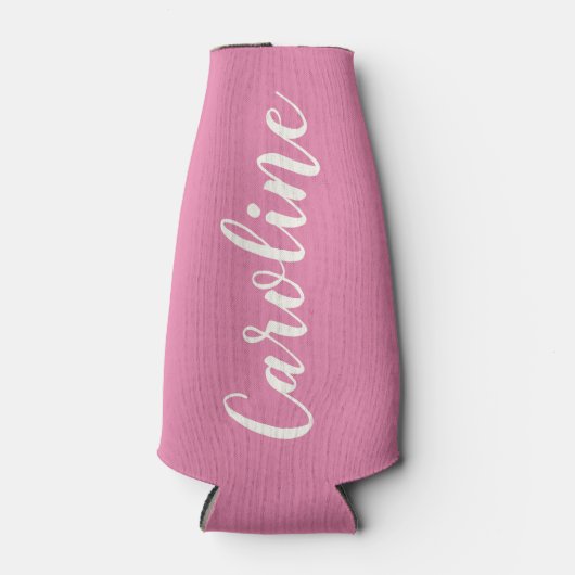 Personalisierter Name Rosa Script-Junggeselinnen-A Flaschenkühler (Vorderseite)