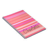 Personalisierter Name Rosa Streifen Notizblock (Rechte Seite)