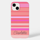 Personalisierter Name Rosa Strickskript Case-Mate iPhone Hülle (Rückseite)
