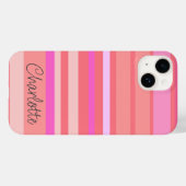Personalisierter Name Rosa Strickskript Case-Mate iPhone Hülle (Rückseite (Horizontal))