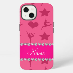 Personalisierter Name rosa Turnsterne Herzen iPhone Hülle