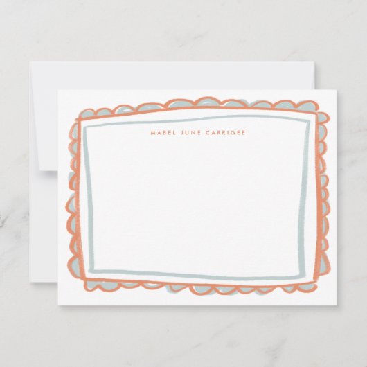 Personalisierter Name: Rosa und Blau gestrichene S Mitteilungskarte (Vorderseite)