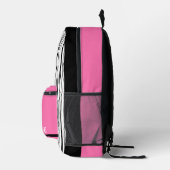 Personalisierter Name Rosa und Schwarz Bedruckter Rucksack (Rechts)