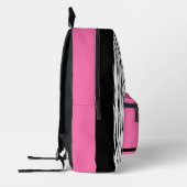 Personalisierter Name Rosa und Schwarz Bedruckter Rucksack (Links)