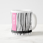 Personalisierter Name Rosa und Schwarz Jumbo-Tasse (Vorderseite Rechts)