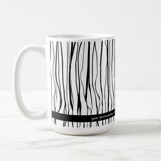 Personalisierter Name Rosa und Schwarz Kaffeetasse (Links)